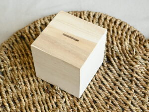 Houten spaarpot