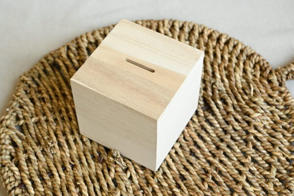 Houten spaarpot