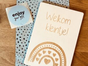 Houten kaartje - Welkom kleintje