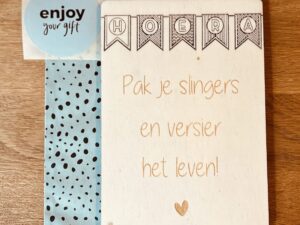 Houten kaartje - Verjaardag