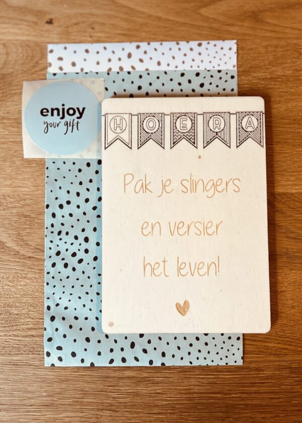 Houten kaartje - Verjaardag