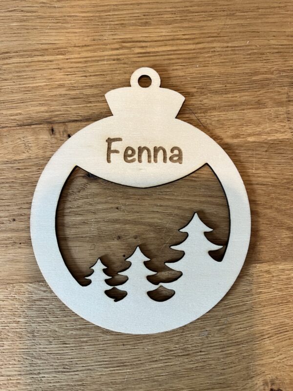 Kerstbal hanger kerstbomen+naam