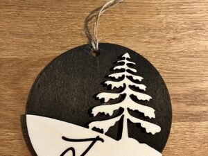 Kerstbal Zwart 3d met naam