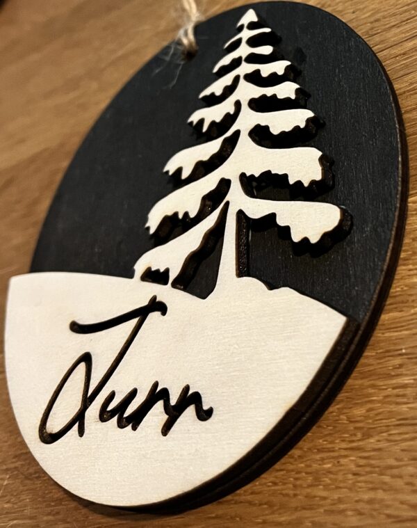 Kerstbal Zwart 3d met naam - Afbeelding 2
