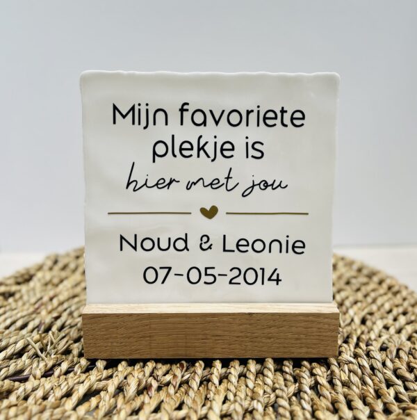 Tegeltje - Favoriete plekje - Keuze uit kleur tegeltje