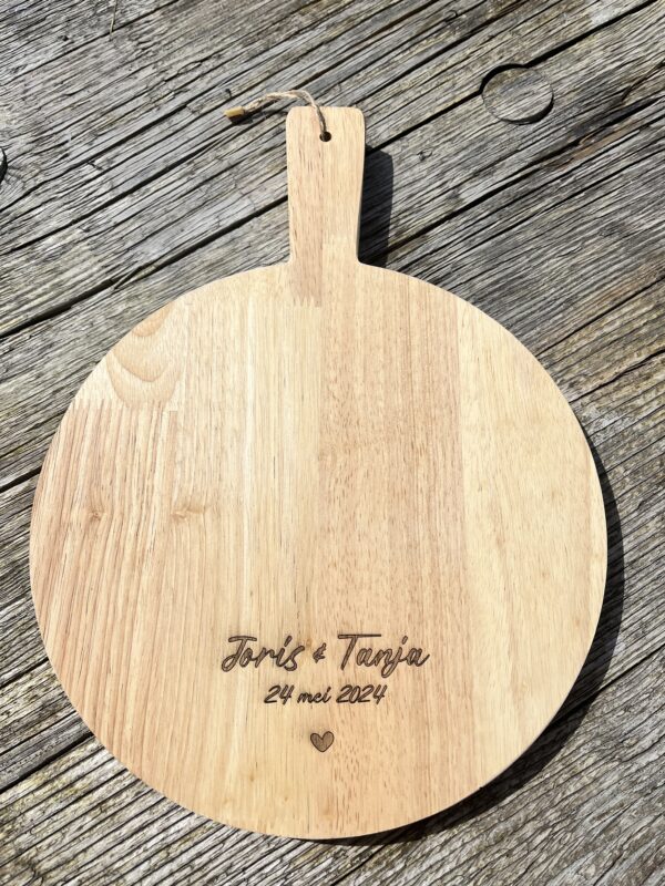 Borrelplank rond rubberwood - Afbeelding 2