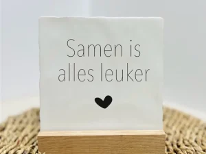 Tegeltje - Samen is alles leuker - Keuze uit kleur tekst en tegel
