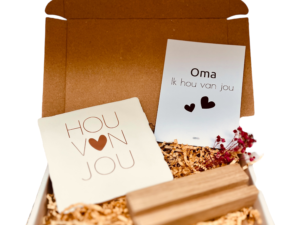 Brievenbuscadeautje - Hou van jou  - Keuze uit kleur tekst en tegel