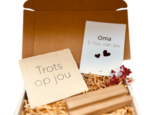 Brievenbuscadeautje - Trots op jou  - Keuze uit kleur tekst en tegel