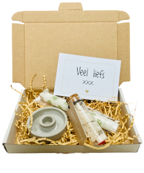 Brievenbus cadeau klavertje vier - wit