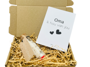 Brievenbus cadeau zeepjes wit