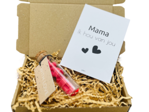 Brievenbus cadeau zeepjes roze