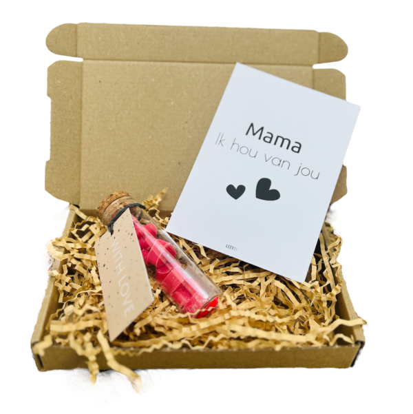 Brievenbus cadeau zeepjes roze